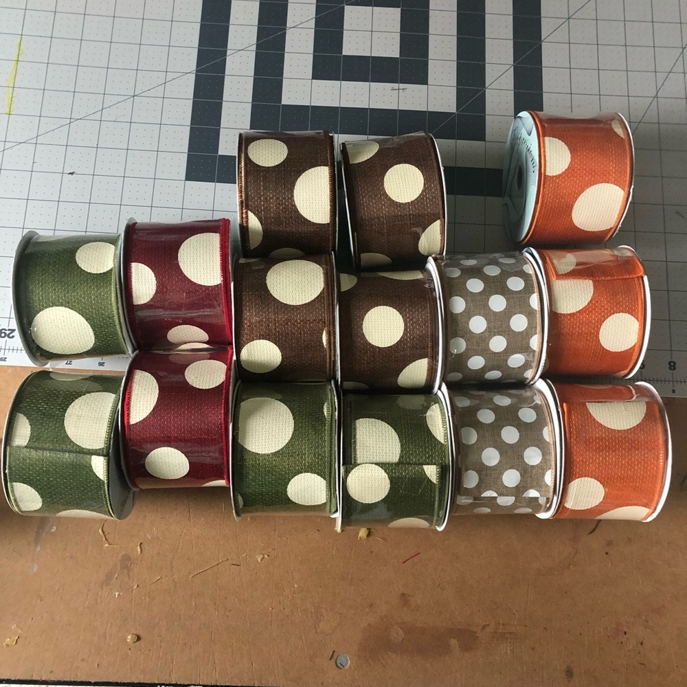 Canvas Wired Polka Dot ribbon